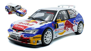 Peugeot 306 MAXI #1 LOEB/ELENA RALLY DU VAR 2017 hvid/blå/rød/gul 1:18
