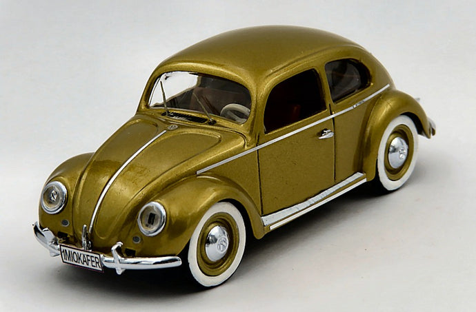 VOLKSWAGEN 1955 MILLIONTH BEETLE COMES OUT OF THE FACTORY - MAGGIOLINO KAFER GOLD MET 1:43