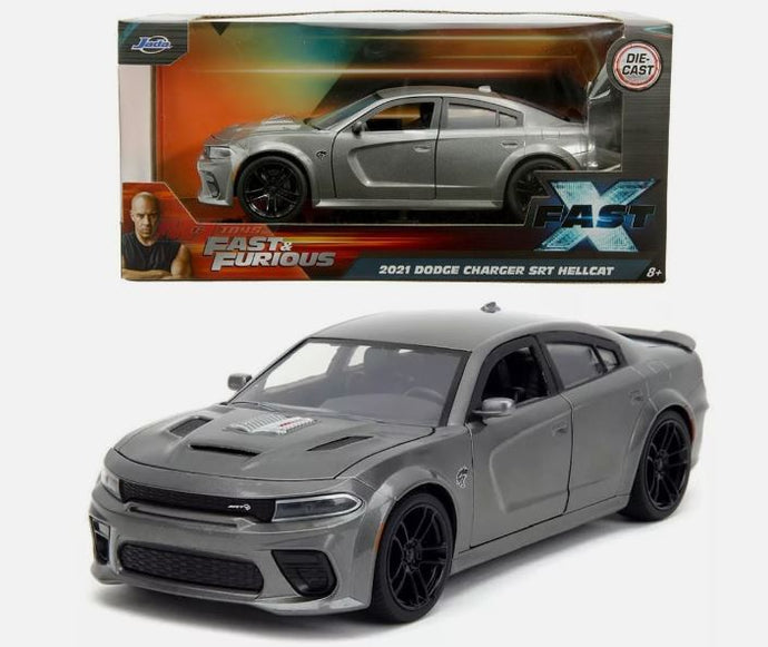 DODGE CHARGER 2021 FAST & FURIOUS FAST X DARK GREY 1:24