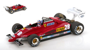 Ferrari 126 C2 #28 D.PIRONI 2nd GP MONACO 1982 rød/krom 1:18