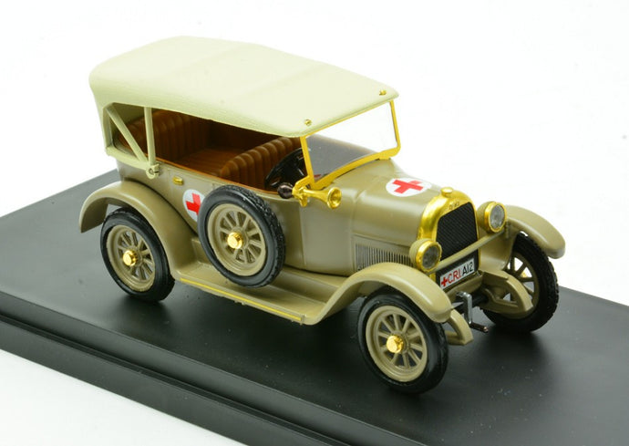 FIAT 501 TORPEDO CROCE ROSSA AMBULANCE - AMBULANZA COLONIALE 1936 MILITARY GREEN BEIGE 1:43