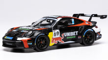 Indlæs billede til gallerivisning PORSCHE 911 992 GT3 CUP TEAM NATIONALE AUTOCLUB EXCELSIOR N 69 WINNER PORSCHE CUP ZOLDER 2024 KALLE ROVANPERA BLACK 1:43