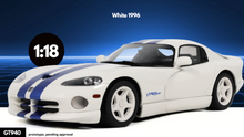 Indlæs billede til gallerivisning Dodge VIPER GTS 1996 hvid/blå 1:18