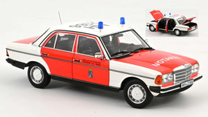 Mercedes Benz 200 EMERGENCY AMBULANCE 1984 rød/hvid 1:18