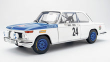 Indlæs billede til gallerivisning BMW 2002 Ti N 24 (night version) RALLY MONTECARLO 1969 TIMO MAKINEN - PAUL EASTER WHITE BLUE 1:18