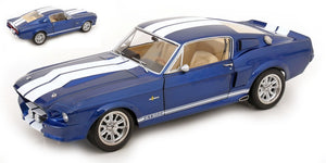 FORD USA MUSTANG SHELBY GT500 ELEANOR COUPE 1967 BLUE WHITE 1:12