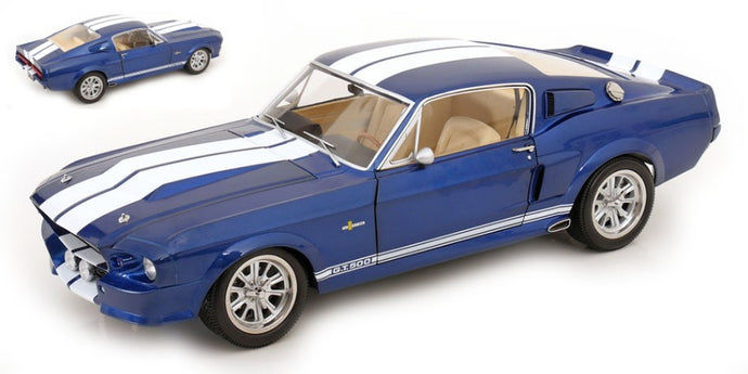 FORD USA MUSTANG SHELBY GT500 ELEANOR COUPE 1967 BLUE WHITE 1:12
