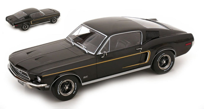 FORD MUSTANG GT FASTBACK 1968 BLACK 1:18