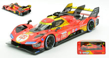 Indlæs billede til gallerivisning Ferrari 499P #50 FUOCO/NIELSEN/MOLINA WINNER 24H LE MANS 2024 rød/gul/sort 1:24 fra Burago