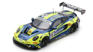 PORSCHE 911 992 GT3 R 4.2L TEAM RUTRONIK RACING N 96 24h SPA 2024 JULIEN ANDLAUER - SVEN MULLER - PATRIC NIEDERHAUSER YELLOW BLUE 1:43