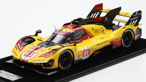 FERRARI 499P 3.0L TURBO V6 TEAM AF CORSE N 83 24h LE MANS 2024 ROBERT KUBICA - ROBERT SHWARTZMAN - YIFEI YE YELLOW RED 1:12