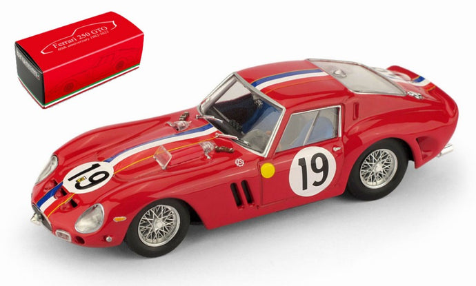 FERRARI 250 GTO 3.0L V12 COUPE TEAM PIERRE NOBLET N 19 2nd 24h LE MANS 1962 JEAN GUICHET - PIERRE NOBLET RED WHITE BLUE 1:43