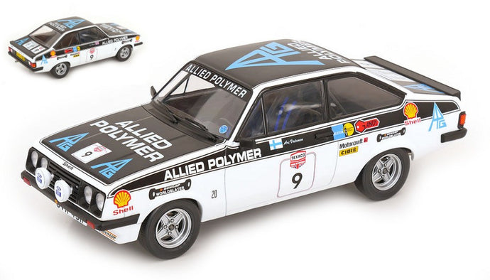 FORD ENGLAND ESCORT MKII RS 2000 N 9 RALLY TOUR OF GREAT BRITAIN 1977 ARI VATANEN - PETER BRYANT WHITE BLACK 1:18