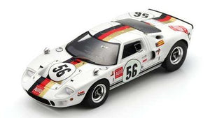 FORD USA GT40 MKI N 56 1000KM NURBURGRING 1969 REINHOLD JOST - HELMUT KELLENERS WHITE 1:43