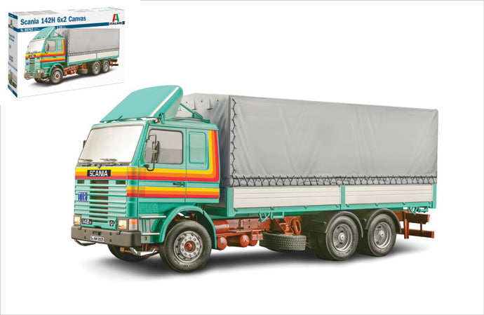 SCANIA 142H TRACTOR TRUCK 3-ASSI CANVAS - TELONATO - 1982 / 1:24