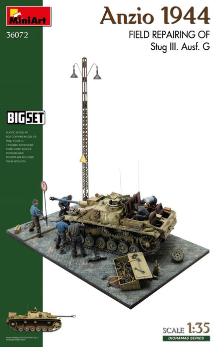 ANZIO 1944 FIELD REPARING OF STUG III.Ausf.G.Big Set KIT 1:35