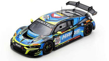 Indlæs billede til gallerivisning Audi R8 LMS GT3 EVO II #38 BERTELS/SCHUMACHER/FUMAL/ADOMAVICIUS 24H SPA 2024 blå/sort/gul 1:43