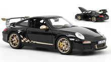 Indlæs billede til gallerivisning PORSCHE 911 GT3 RS 2009 BLACK &amp; WHITE GOLD METALLIC 1:18