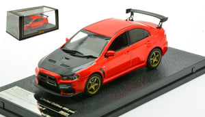 MITSUBISHI LANCER EVOLUTION X 2008 RED MET BLACK 1:43