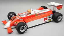 Indlæs billede til gallerivisning Alfa Romeo 179 V12 #23 BRUNO GIACOMELLI MONACO GP 1980 + FIGUUR rød/hvid/sølv 1:18