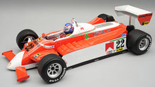 Indlæs billede til gallerivisning Alfa Romeo 179 V12 #22 PATRICK DEPAILLER MONACO GP 1980 + FIGUUR rød/hvid/sølv 1:18