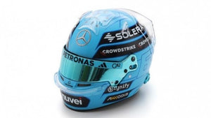 BELL HELMET CASCO HELMET F1 GEORGE RUSSELL F1 TEAM MERCEDES AMG N 63 SEASON 2025 LIGHT BLUE 1:5