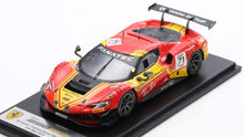 Indlæs billede til gallerivisning FERRARI 296 GT3 3.0L TWIN TURBO V6 TEAM AF CORSE N 71 24h SPA 2024 DAVID VIDALES – VINCENT ABRIL – THOMAS NEUBAUER RED YELLOW 1:43