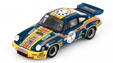 PORSCHE 911 3.0 COUPE N 1 RALLY TOUR DE CORSE HISTORIQUE 2024 ALAIN OREILLE - SYLVIE OREILLE BLUE YELLOW 1:43