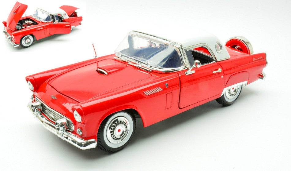 FORD THUNDERBIRD 1956 RED W/WHITE HARD TOP 1:18