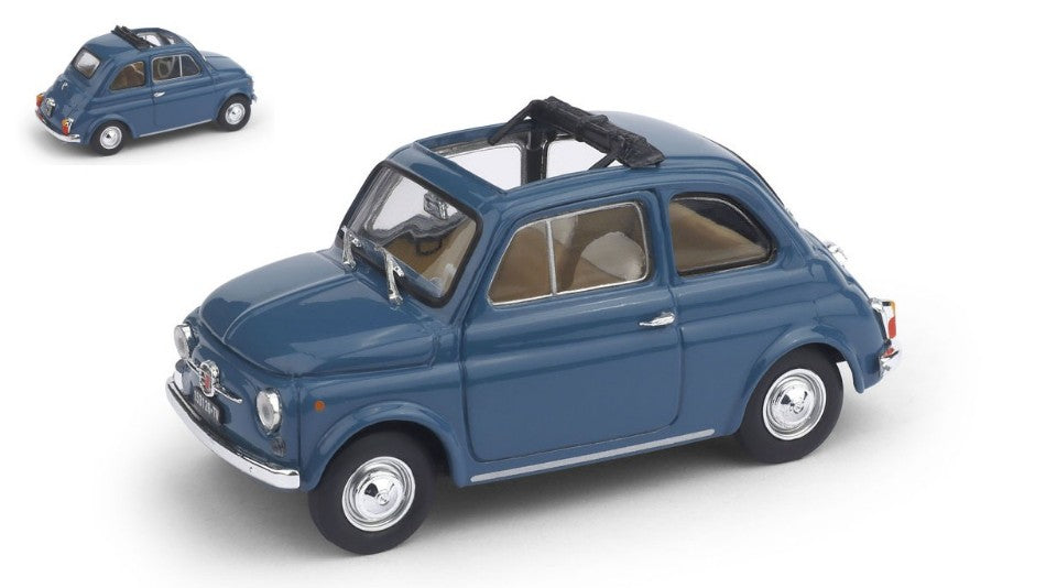 FIAT 500F TETTO APERTO - OPEN 1965 BLUE MEDIO 1:43