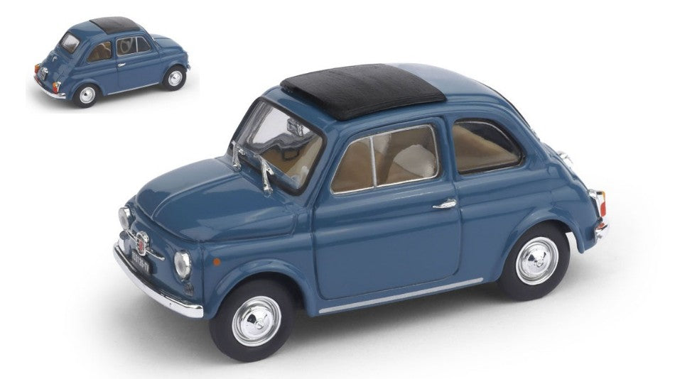 FIAT 500F TETTO CHIUSO - CLOSED 1965 BLUE MEDIO 1:43