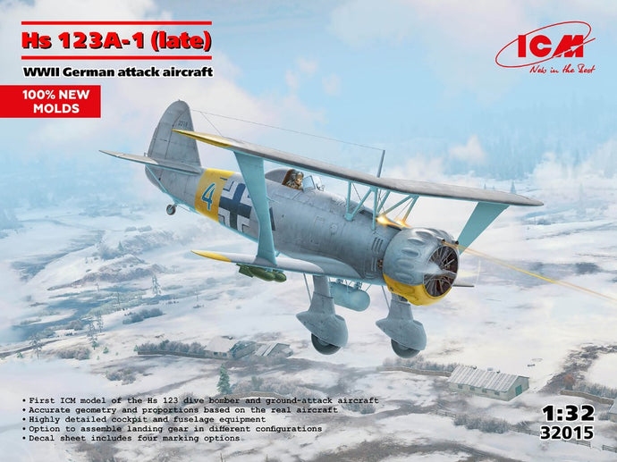 HS 123A-1 (LATE) WWII GERMAN ATTACK AIRCRAFT KIT 1:32
