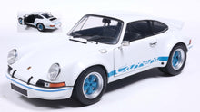 Indlæs billede til gallerivisning PORSCHE 911 RSR 1973 WHITE/BLUE CARRERA STRIPES 1:18
