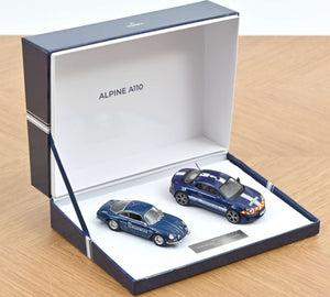 RENAULT SET 2X A110 ALPINE GENDARMERIE COUPE 2022 + 1600S COUPE GENDARMERIE 1971 BLUE 1:43