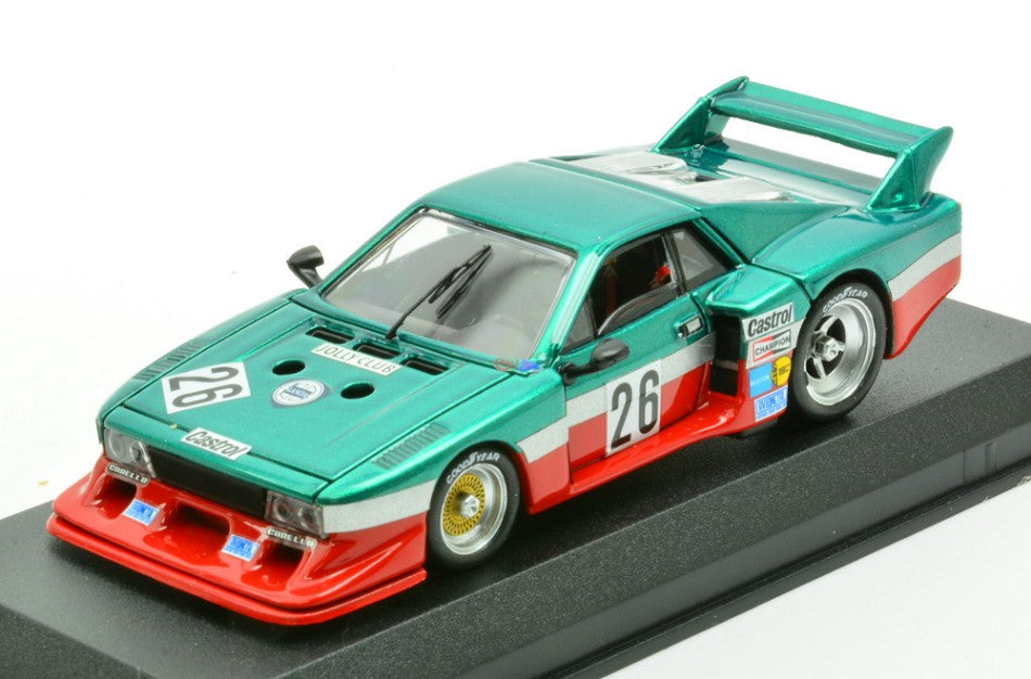 LANCIA BETA MONTECARLO TURBO TEAM LANCIA CORSE N 26 6h MUGELLO 1980 CARLO FACETTI - MARTINO FINOTTO GREEN RED 1:43