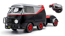 Indlæs billede til gallerivisning VW T1 KOOL KOMBI + AANHANGER &quot;THE A-TEAM&quot; 2024 sort/sølv/rød 1:18