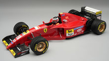 Indlæs billede til gallerivisning Ferrari 412T2 1995 Japan GP #28 Driven by: Gerhard Berger with driver figure (with rain tyres) rød 1:18