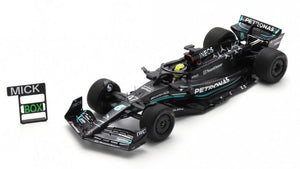 MERCEDES GP F1 W14 TEAM MERCEDES-AMG PETRONAS FORMULA ONE N 47 TIRES TEST SPAIN GP 2023 MICK SCHUMACHER MATT BLACK 1:18