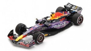 RED BULL F1 RB19 TEAM ORACLE RED BULL RACING N 1 WORLD CHAMPION WINNER LAS VEGAS USA GP 2023 MAX VERSTAPPEN PURPLE YELLOW RED 1:18