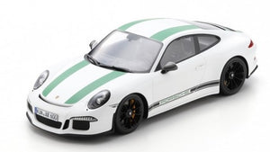 PORSCHE  911 R 2016 WHITE W/GREEN STRIPES 1:12