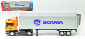 SCANIA R730 V8 TRACTOR TRUCK CASSONATO 2011 ORANGE SILVER 1:32