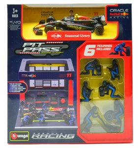 Red Bull RB19 #11 SERGIO PEREZ 2023 - PIT PASS SET mørk blå/rød/gul 1:43 fra Burago