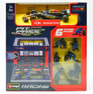 Red Bull RB20 #1 MAX VERSTAPPEN 2023 - PIT PASS SET mørk blå/rød/gul 1:43 fra Burago