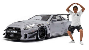 NISSAN GT-R (R35)  LIBERTY WALK COUPE W/A.D.FIGURE 2018 GREY 1:18