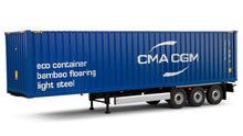 Indlæs billede til gallerivisning CONTAINER TRAILER + CONTAINER CMA / CGM blå 1:24