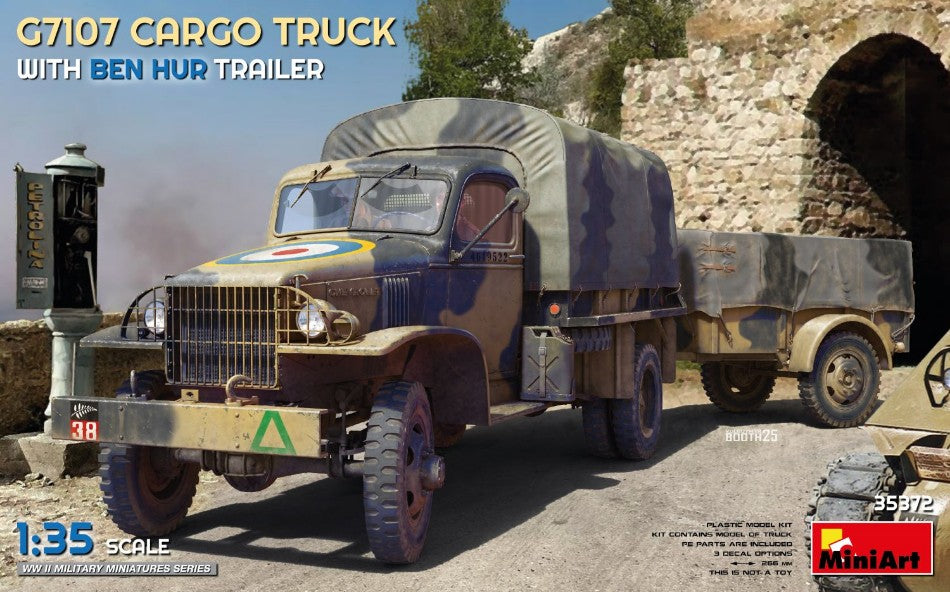CHEVROLET G7107 4x4 CARGO TRUCK MILITARY WITH BEN HUR TRAILER 1955 / 1:35