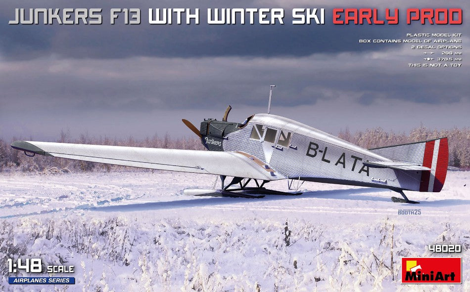 JUNKERS F13 AIRPLANE WITH WINTER SKI 1942 / 1:48