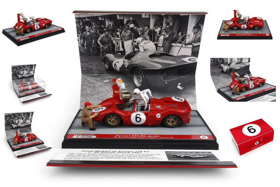 FERRARI 330 P4 SPYDER N.6 6H BRANDS HATCH 1967 AMON-STEWART LIM.200 1:43