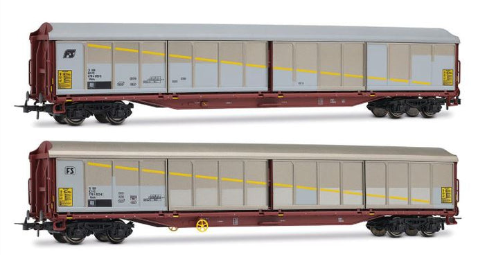 FS 2-UNIT PACK HABILS CLOSED WAGONS SILVER/BROWN LIVERY EP.V 1:87