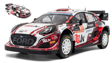 Indlæs billede til gallerivisning FORD ENGLAND PUMA RALLY1 TEAM M SPORT FORD WRT N 22 7th RALLY LATVIA 2024 MARTIN SESKS - RENARS FRANCIS WHITE RED BLACK 1:18